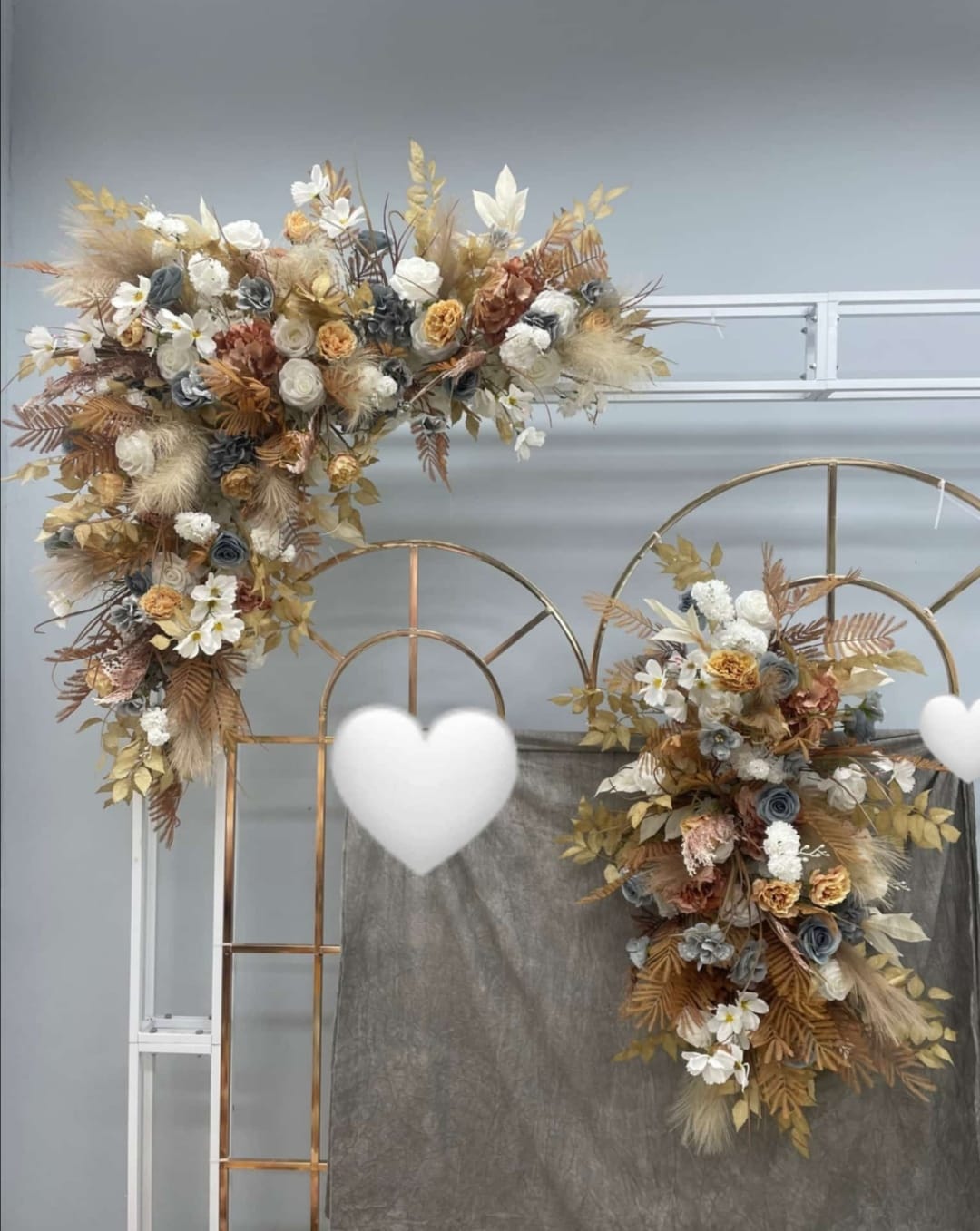 Set de deux fleurs d'arche multicolore Maron - Beige