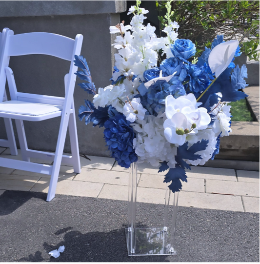 Location de fleurs bleue marine de 45 cm pour centre de table