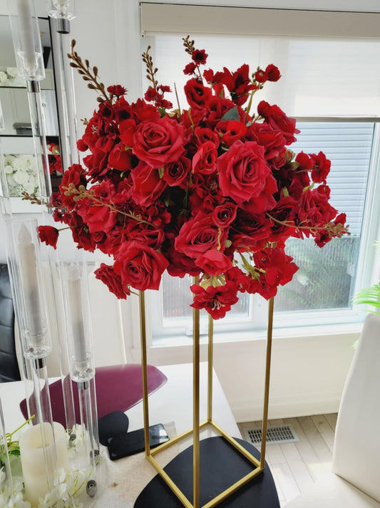 Location de fleurs rouge de 45 cm pour centre de table