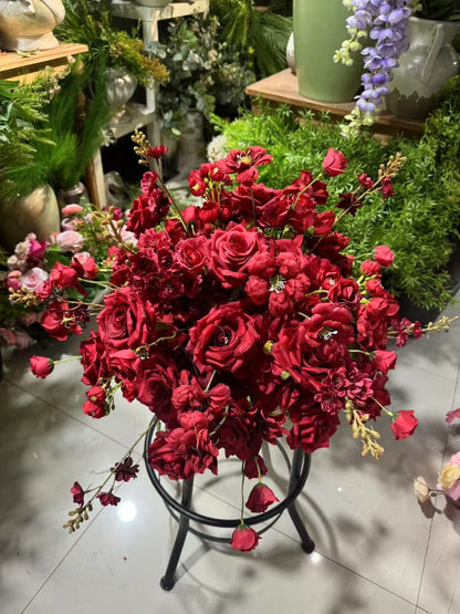 Location de fleurs rouge de 45 cm pour centre de table