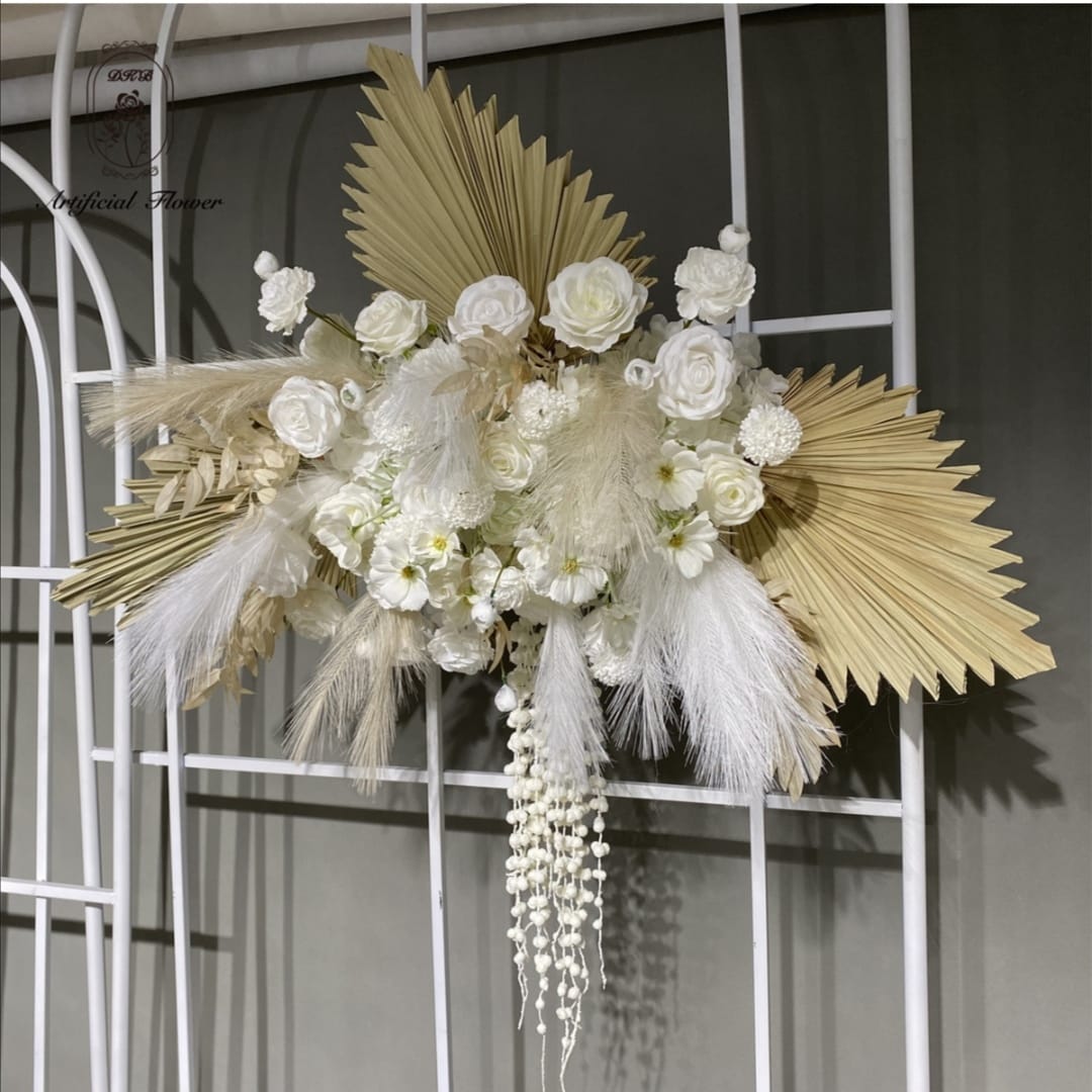 Location de fleurs beiges avec ficelle de 100 cm pour centre de table