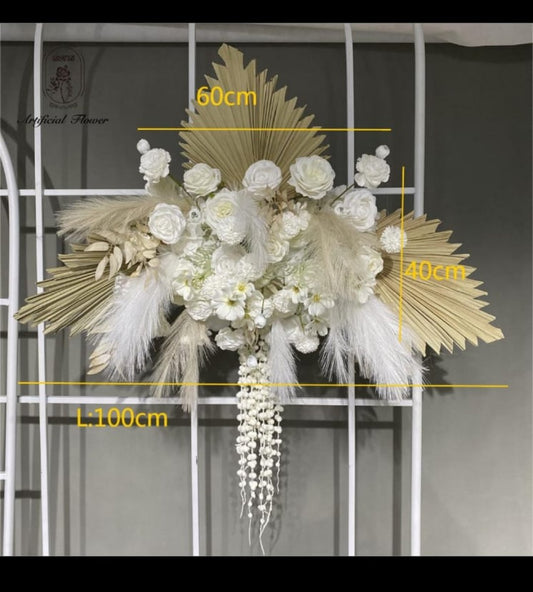 Location de fleurs beiges avec ficelle de 100 cm pour centre de table