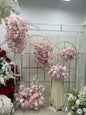Location du set de 5 bouquets de fleurs roses pour arche et centre de table