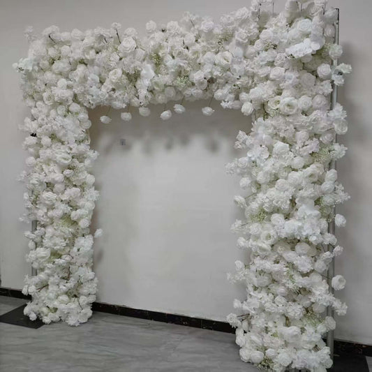 Location de fleurs d'arche rectangulaire blanches de 200 cm
